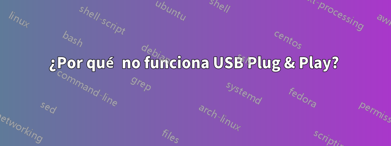 ¿Por qué no funciona USB Plug & Play?