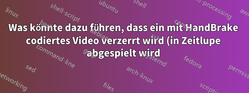 Was könnte dazu führen, dass ein mit HandBrake codiertes Video verzerrt wird (in Zeitlupe abgespielt wird)?