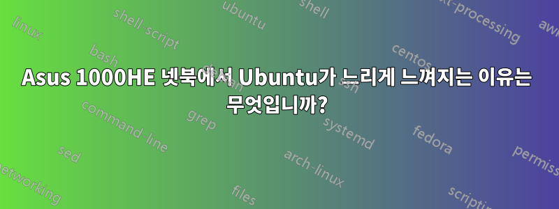 Asus 1000HE 넷북에서 Ubuntu가 느리게 느껴지는 이유는 무엇입니까?