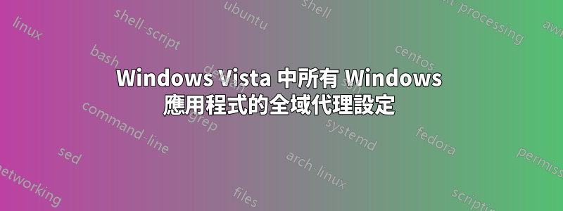 Windows Vista 中所有 Windows 應用程式的全域代理設定