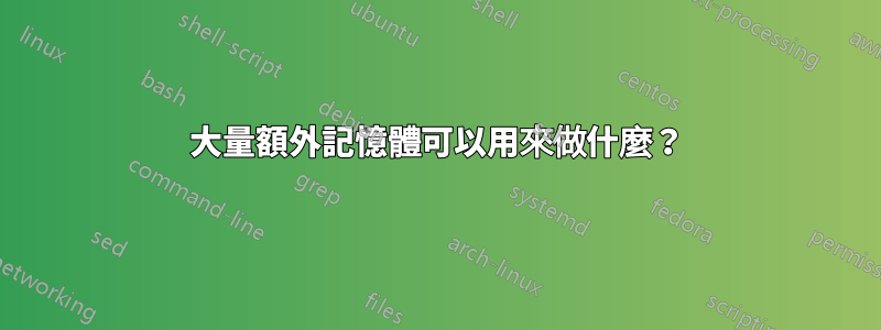 大量額外記憶體可以用來做什麼？
