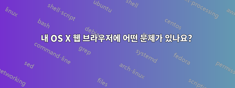 내 OS X 웹 브라우저에 어떤 문제가 있나요?