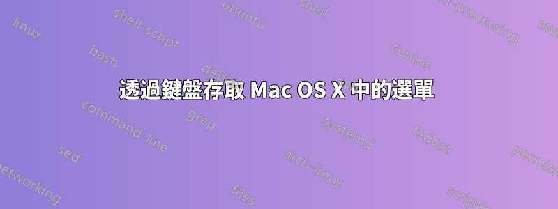 透過鍵盤存取 Mac OS X 中的選單