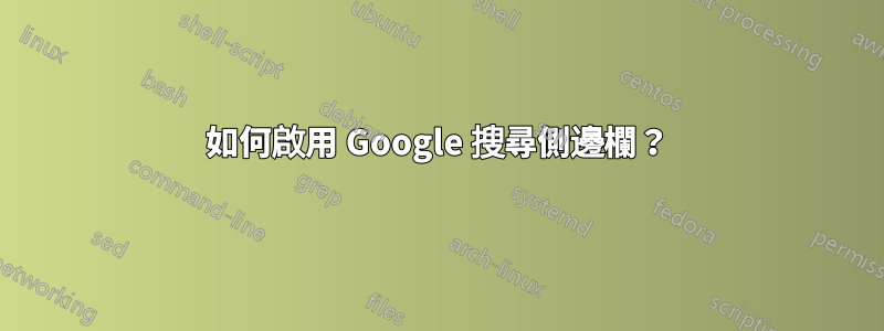 如何啟用 Google 搜尋側邊欄？