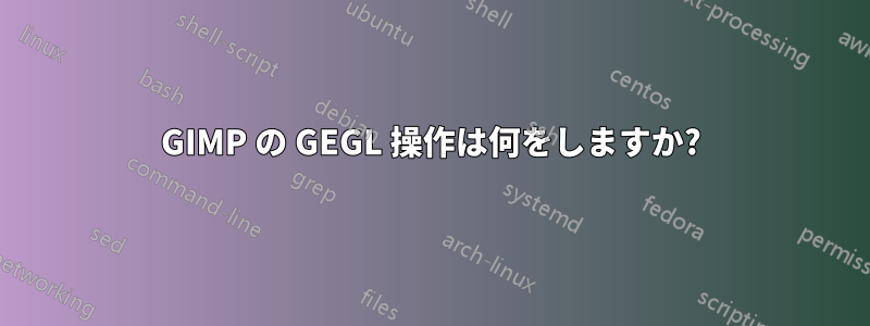GIMP の GEGL 操作は何をしますか?
