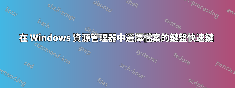 在 Windows 資源管理器中選擇檔案的鍵盤快速鍵