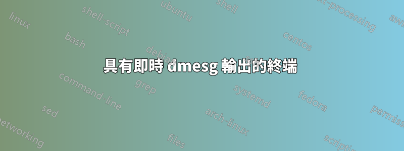 具有即時 dmesg 輸出的終端