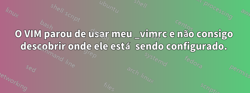 O VIM parou de usar meu _vimrc e não consigo descobrir onde ele está sendo configurado.