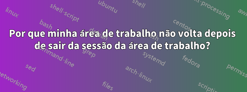 Por que minha área de trabalho não volta depois de sair da sessão da área de trabalho?