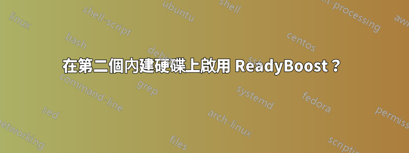 在第二個內建硬碟上啟用 ReadyBoost？