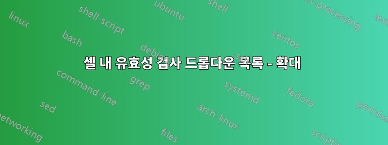 셀 내 유효성 검사 드롭다운 목록 - 확대