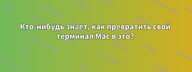 Кто-нибудь знает, как превратить свой терминал Mac в это?