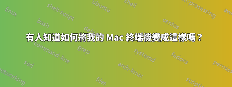 有人知道如何將我的 Mac 終端機變成這樣嗎？