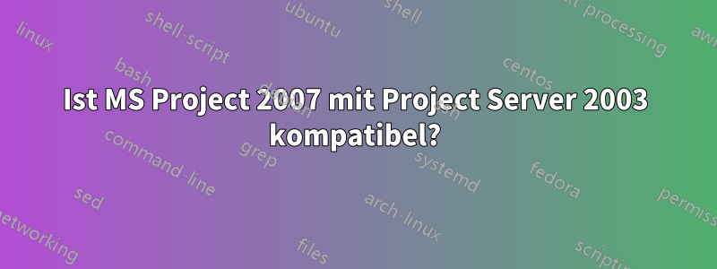 Ist MS Project 2007 mit Project Server 2003 kompatibel?