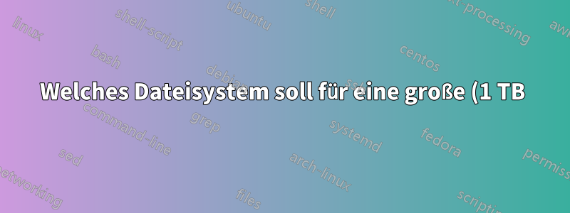 Welches Dateisystem soll für eine große (1 TB) externe Festplatte verwendet werden?