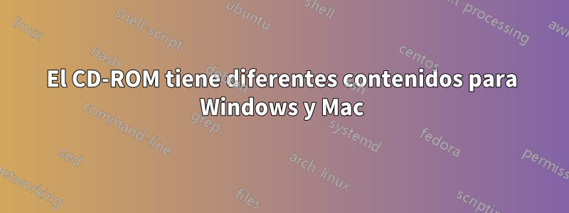 El CD-ROM tiene diferentes contenidos para Windows y Mac