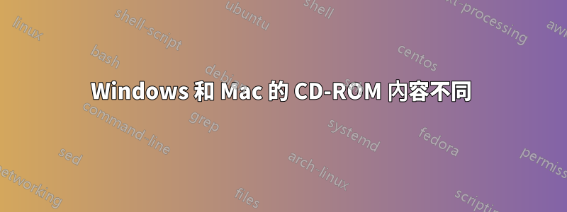 Windows 和 Mac 的 CD-ROM 內容不同