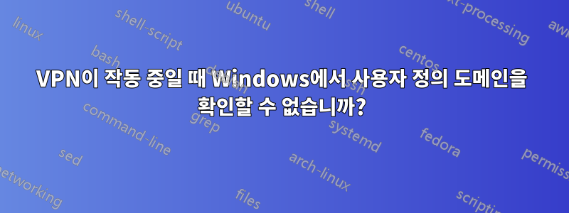 VPN이 작동 중일 때 Windows에서 사용자 정의 도메인을 확인할 수 없습니까?