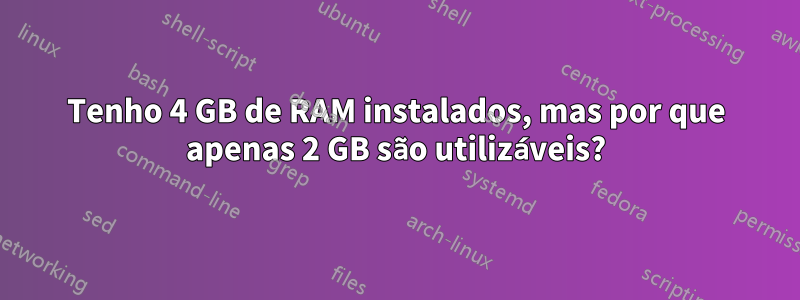 Tenho 4 GB de RAM instalados, mas por que apenas 2 GB são utilizáveis?