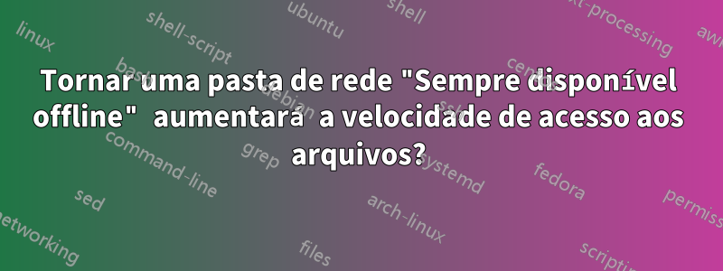 Tornar uma pasta de rede "Sempre disponível offline" aumentará a velocidade de acesso aos arquivos?