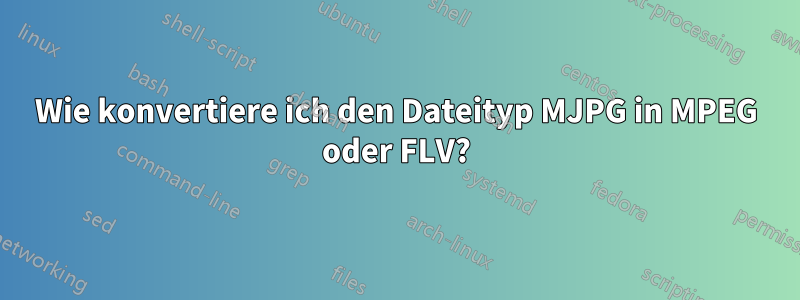 Wie konvertiere ich den Dateityp MJPG in MPEG oder FLV?