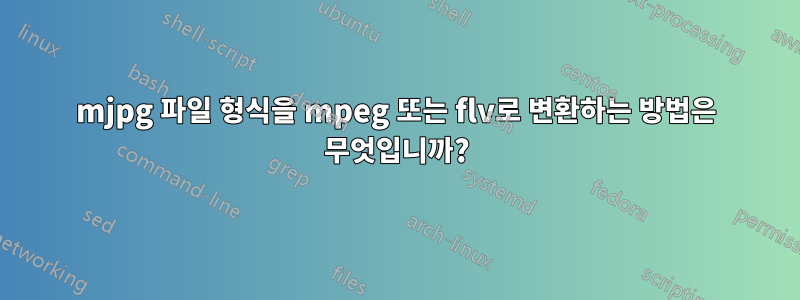 mjpg 파일 형식을 mpeg 또는 flv로 변환하는 방법은 무엇입니까?