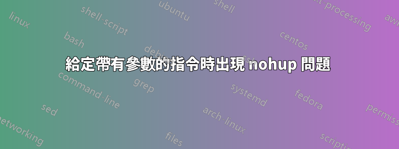 給定帶有參數的指令時出現 nohup 問題