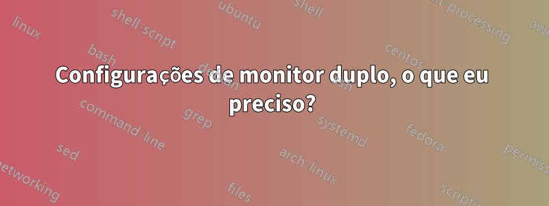 Configurações de monitor duplo, o que eu preciso?