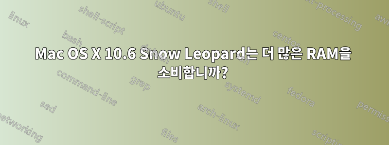 Mac OS X 10.6 Snow Leopard는 더 많은 RAM을 소비합니까?