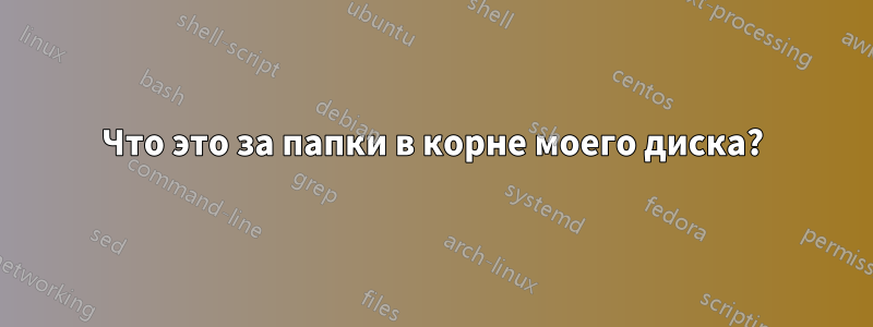 Что это за папки в корне моего диска?