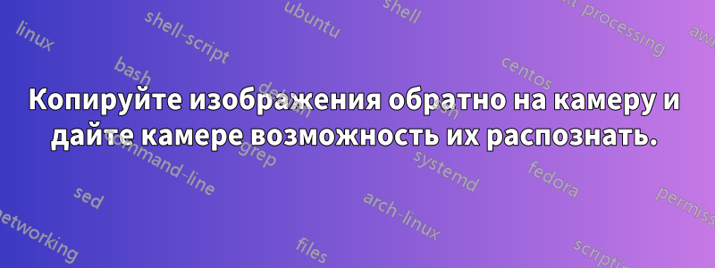 Копируйте изображения обратно на камеру и дайте камере возможность их распознать.