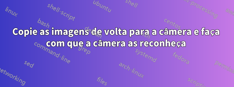 Copie as imagens de volta para a câmera e faça com que a câmera as reconheça