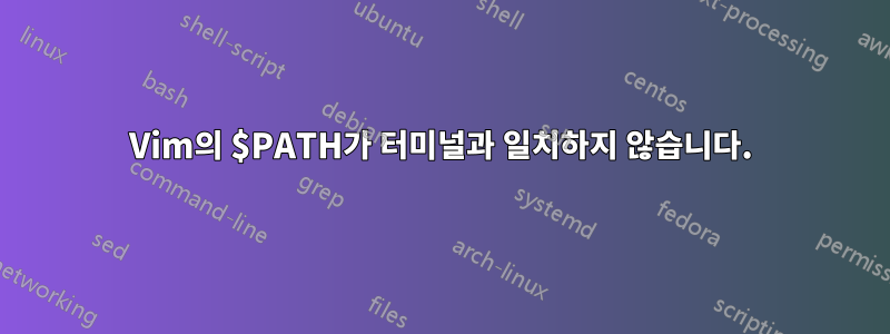 Vim의 $PATH가 터미널과 일치하지 않습니다.