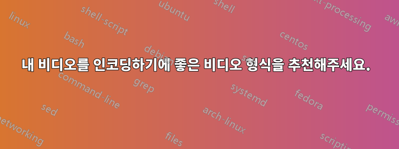 내 비디오를 인코딩하기에 좋은 비디오 형식을 추천해주세요. 