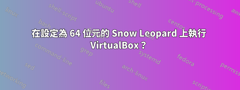 在設定為 64 位元的 Snow Leopard 上執行 VirtualBox？