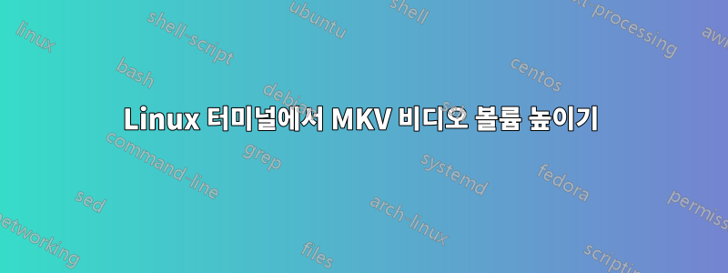 Linux 터미널에서 MKV 비디오 볼륨 높이기