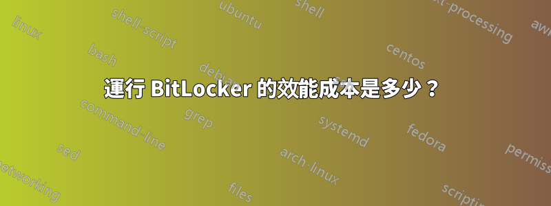 運行 BitLocker 的效能成本是多少？