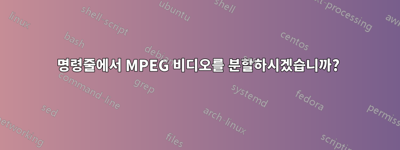 명령줄에서 MPEG 비디오를 분할하시겠습니까?