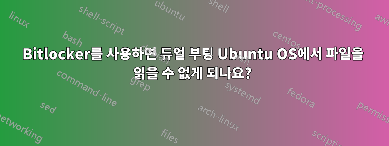 Bitlocker를 사용하면 듀얼 부팅 Ubuntu OS에서 파일을 읽을 수 없게 되나요?