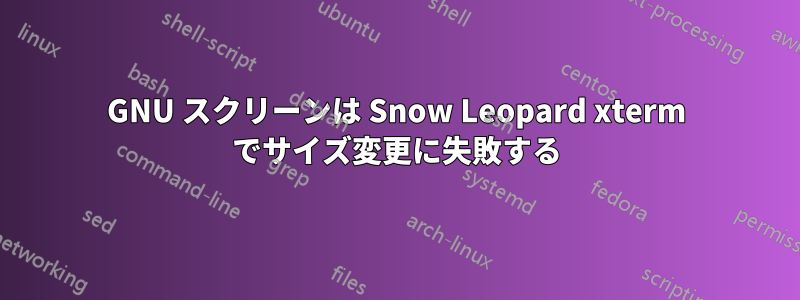 GNU スクリーンは Snow Leopard xterm でサイズ変更に失敗する