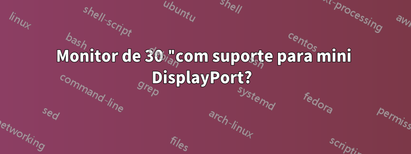 Monitor de 30 "com suporte para mini DisplayPort? 