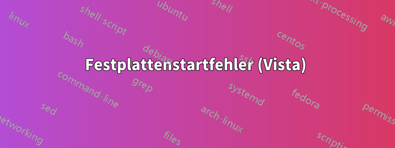 Festplattenstartfehler (Vista)