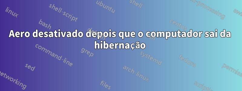 Aero desativado depois que o computador sai da hibernação