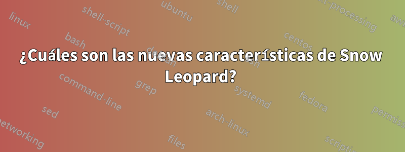 ¿Cuáles son las nuevas características de Snow Leopard?