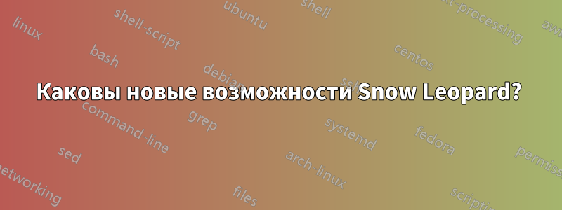 Каковы новые возможности Snow Leopard?