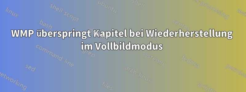 WMP überspringt Kapitel bei Wiederherstellung im Vollbildmodus