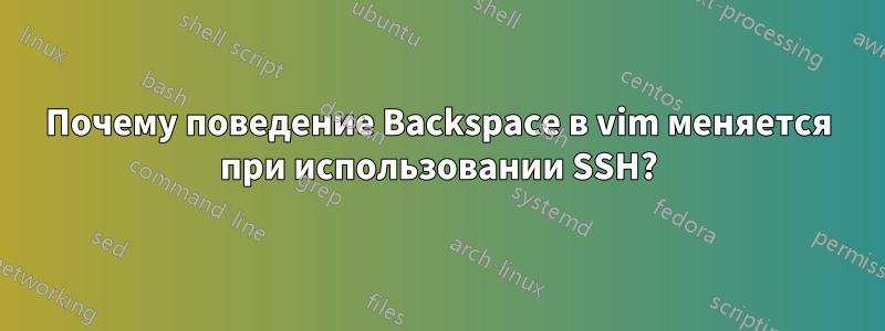 Почему поведение Backspace в vim меняется при использовании SSH?