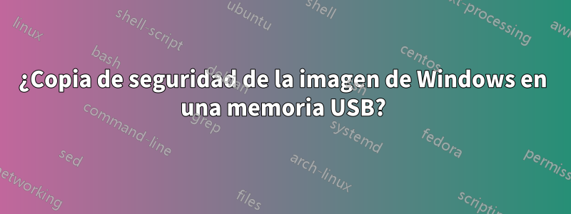 ¿Copia de seguridad de la imagen de Windows en una memoria USB?