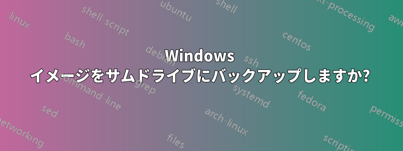 Windows イメージをサムドライブにバックアップしますか?