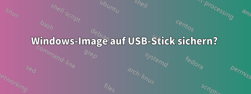 Windows-Image auf USB-Stick sichern?